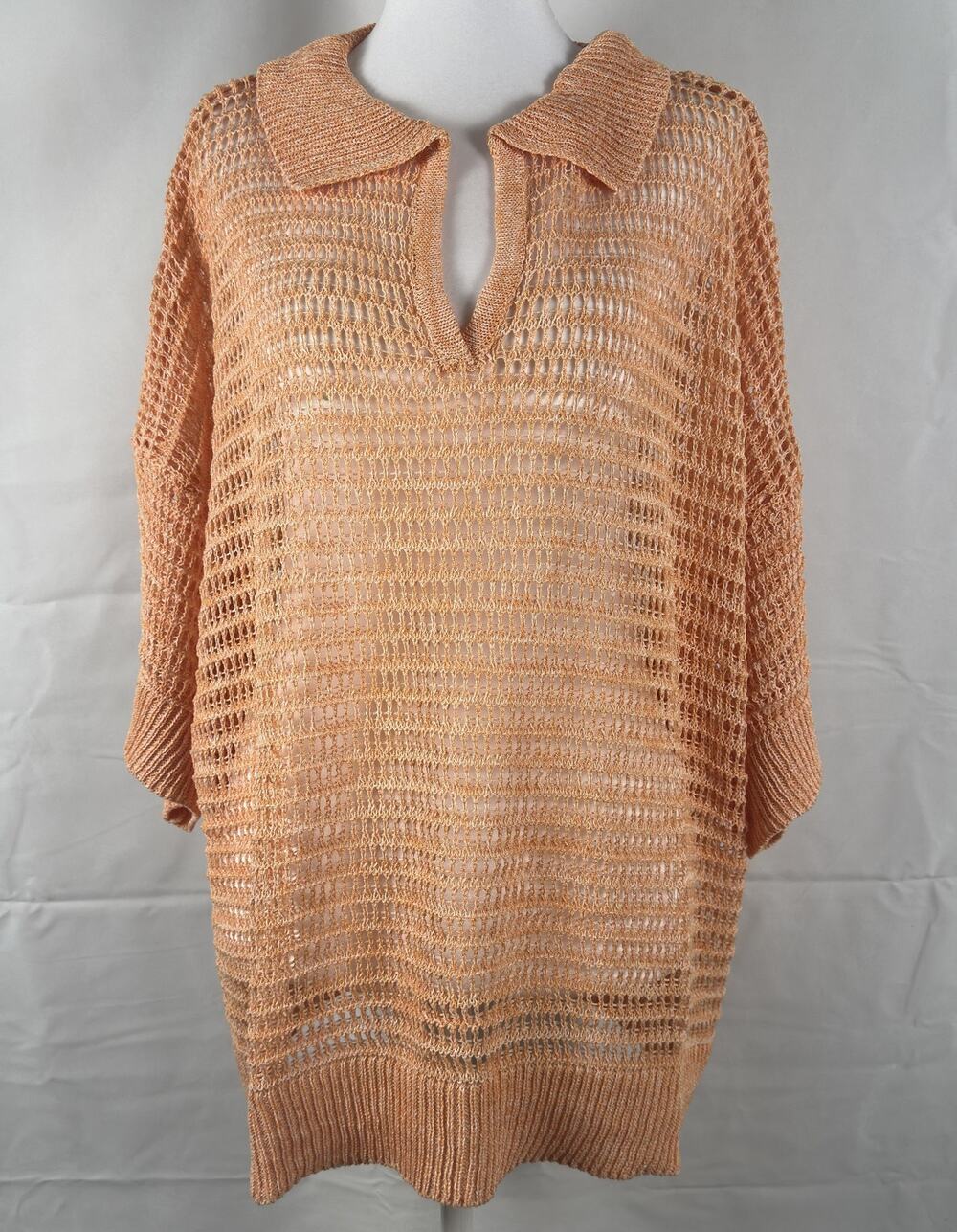 White Birch Plus Size Open Knit Oversized Sweater Coral – NWT – 3X, Fall